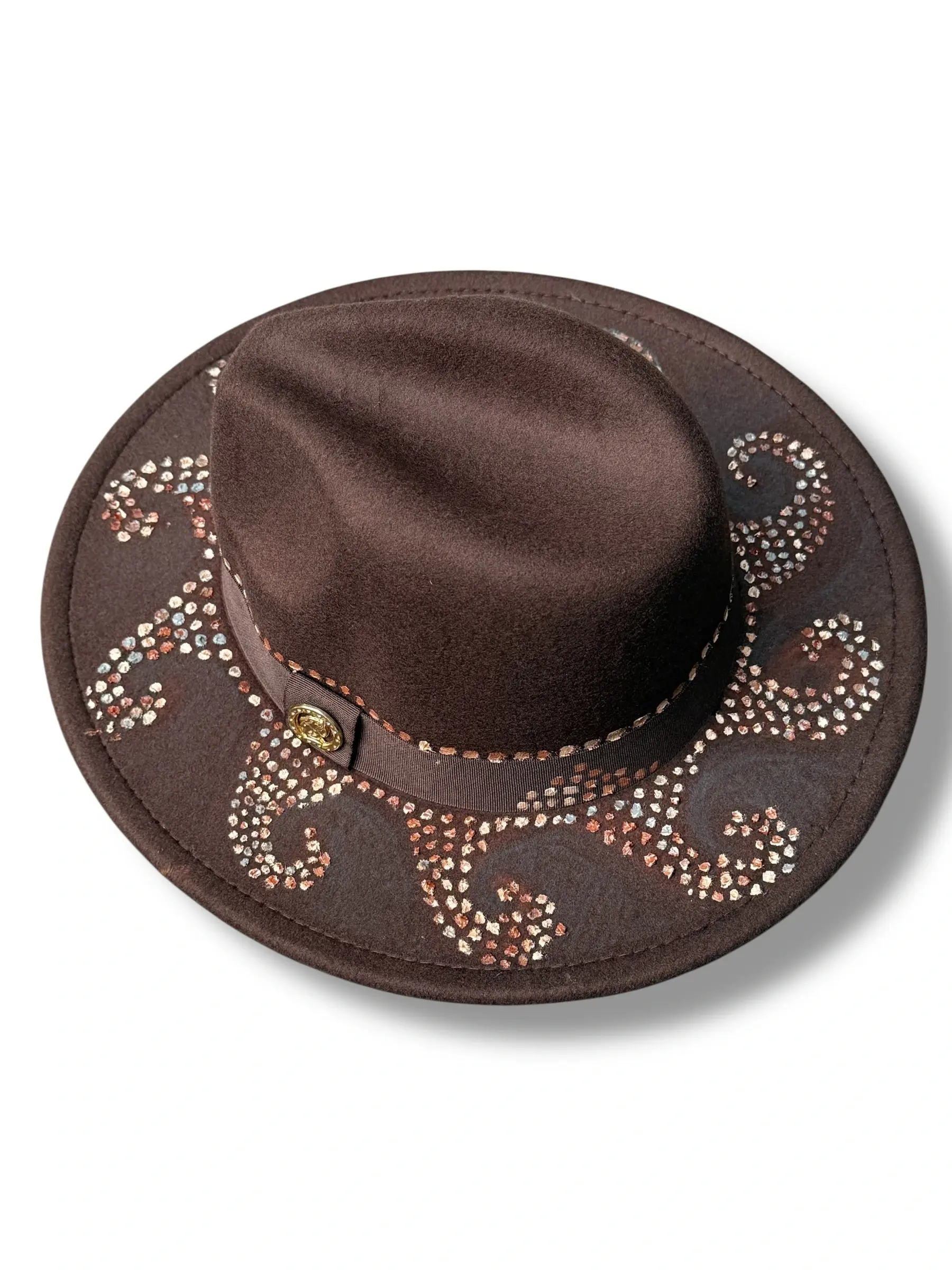 Hand-Painted Mosaic Fedora Hat