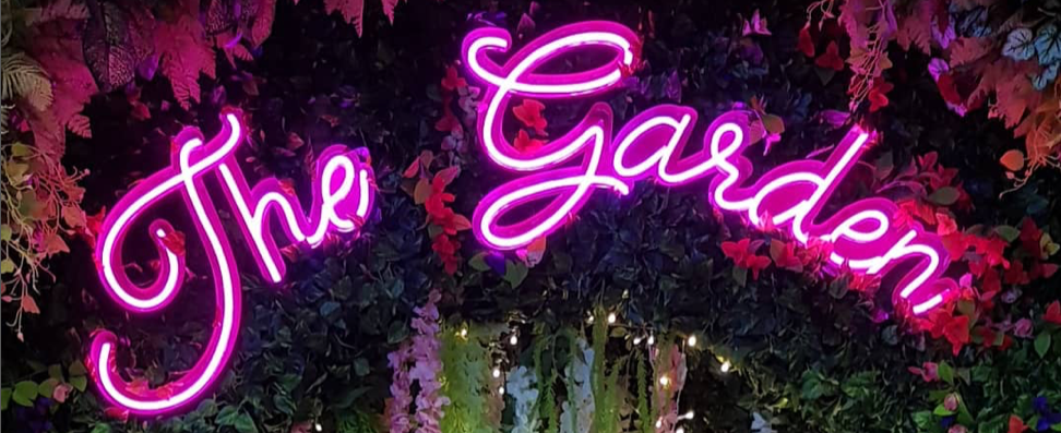 neon sign the garden