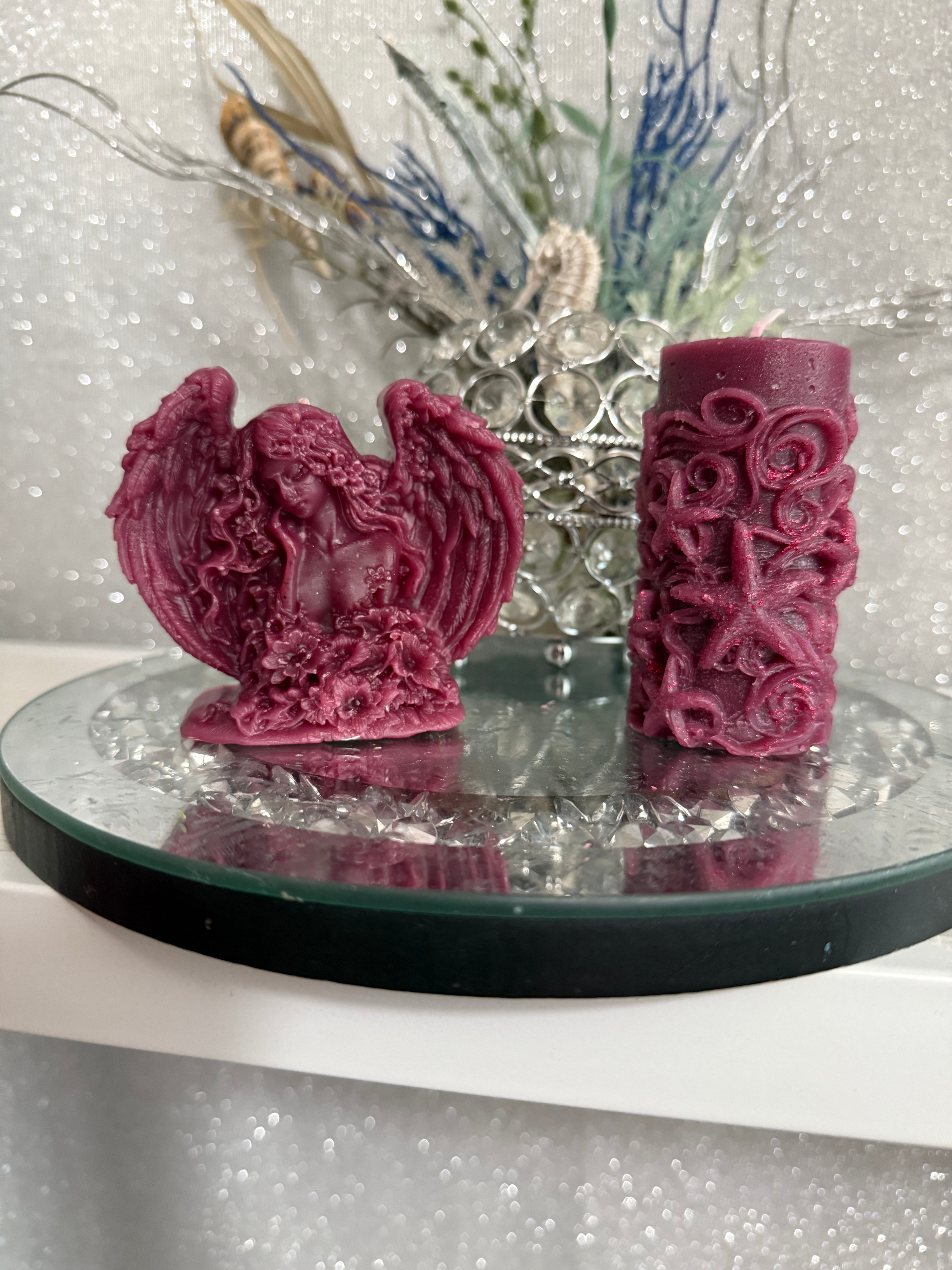 2 Vela d ángel y diseño d mar con aroma d canela 