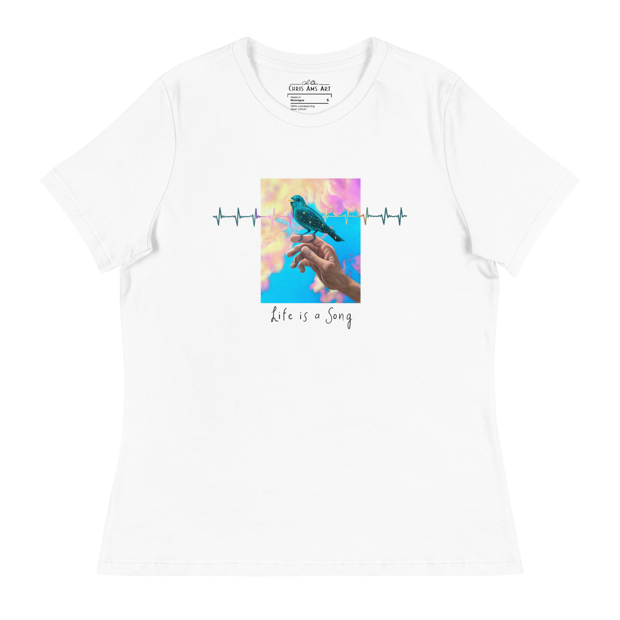 "Life is a Song" Women's White Relaxed T-Shirt