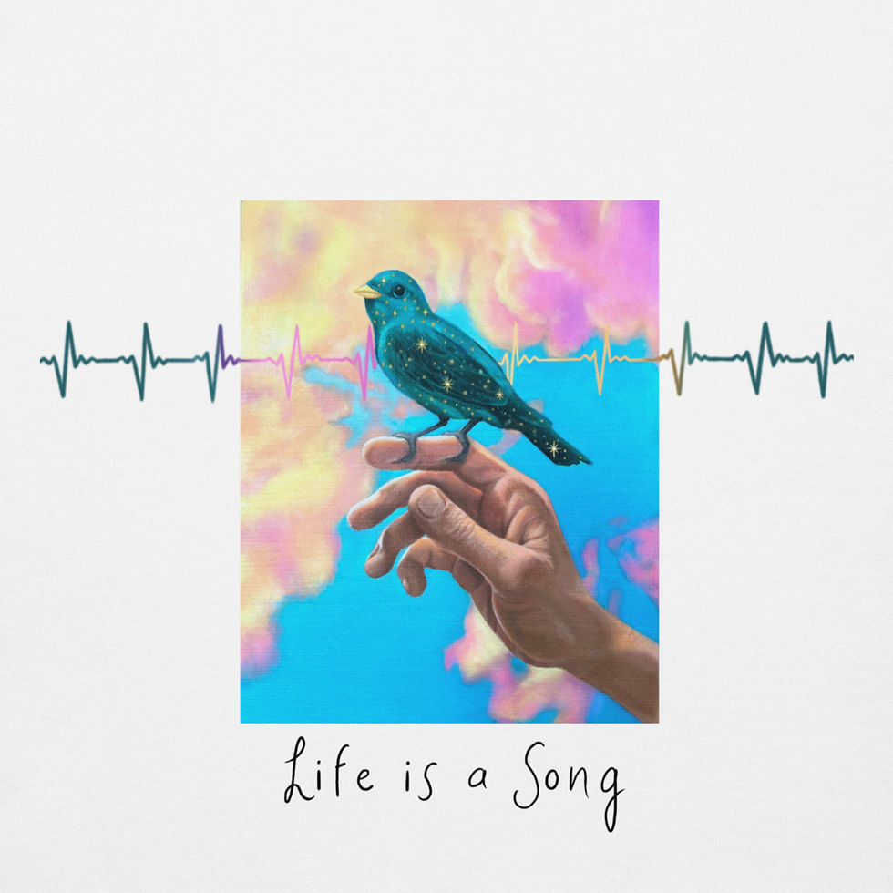Thumbnail: "Life is a Song" White Unisex Hoodie