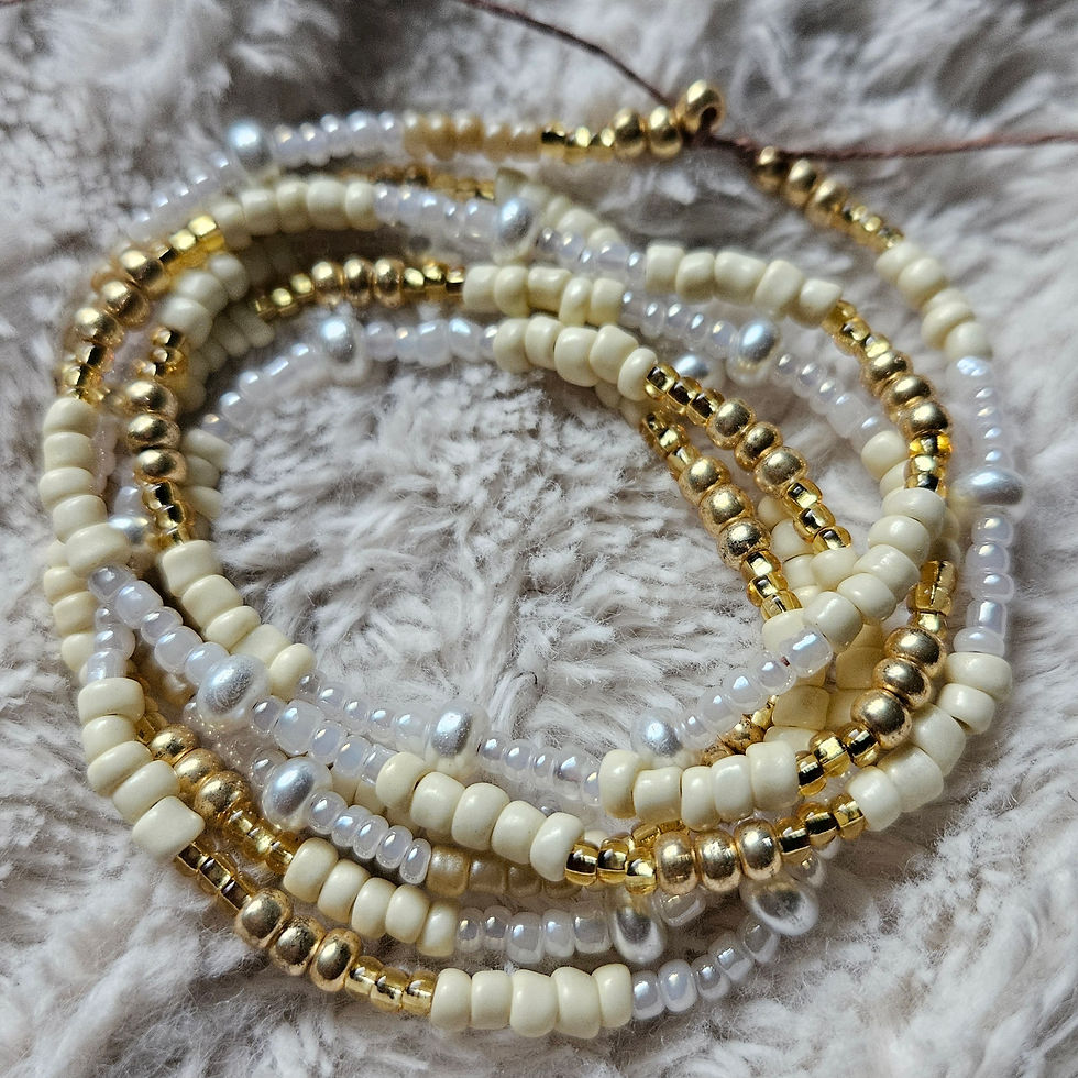 Cream De La Cream Waist Bead Strand