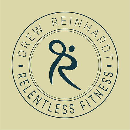 Relentless Fitness brand seal. Trusted live online yoga, functional fitness, holistic wellness, specialized GLP-1 coaching