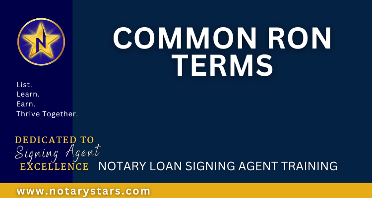 Common Remote Online Notary Terms