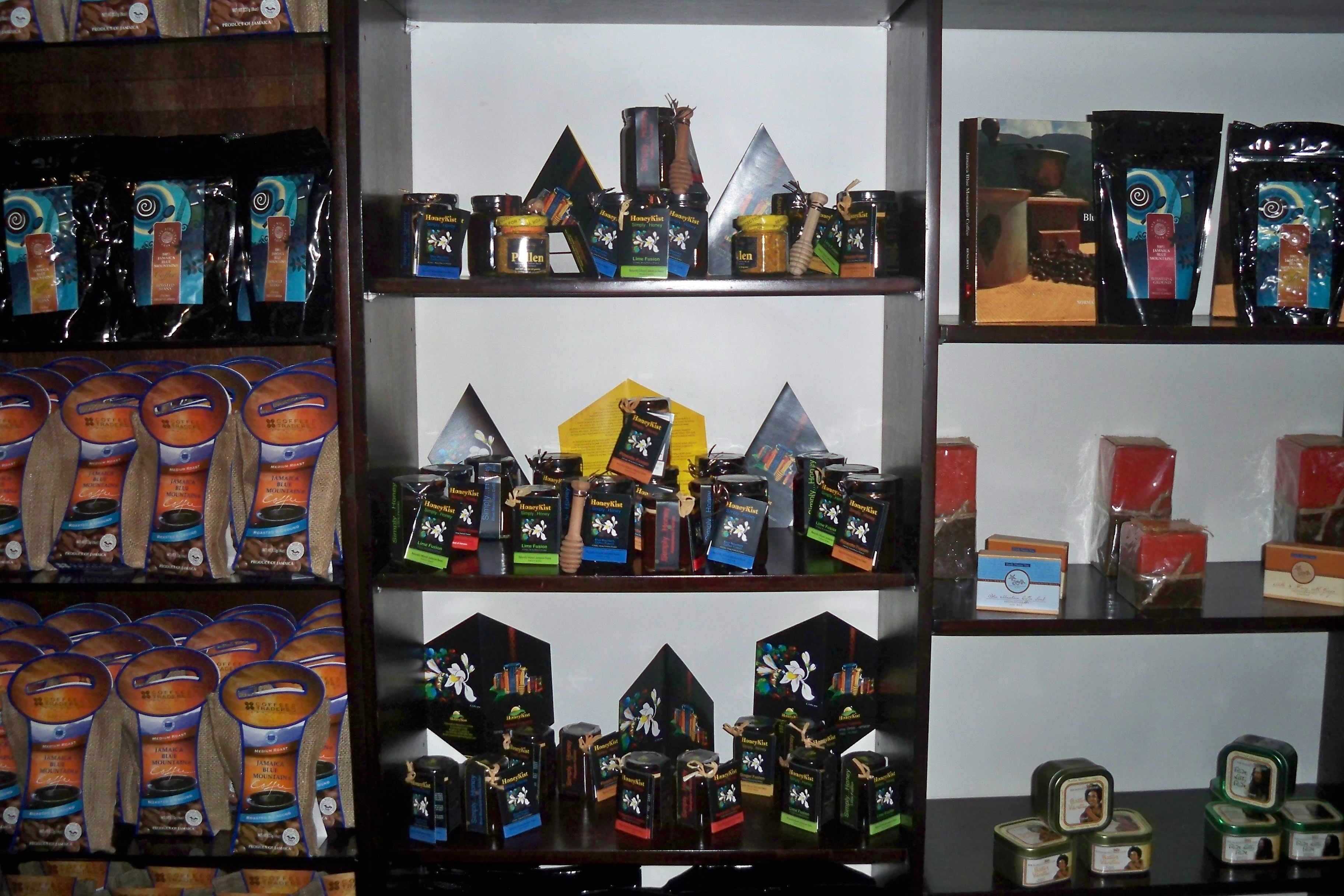 HoneyKist on Cafe Blue shelves.