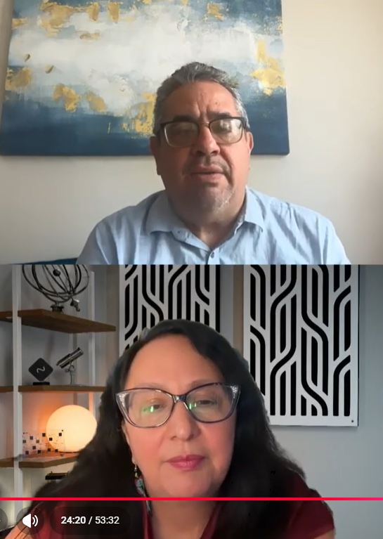 Upper: David Lopez, Distinguished Professor of Practice, Arizona State University law school. Lower: Teresa Puente, journalism professor at Cal State-Long Beach.