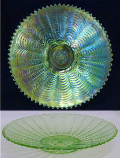 Nippon 9" plate with ribbed back - ice green