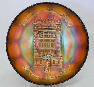 FENTON, Birmingham Age Herald 1911 I/C shape bowl - amethyst