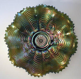 Nippon ruffled bowl, green