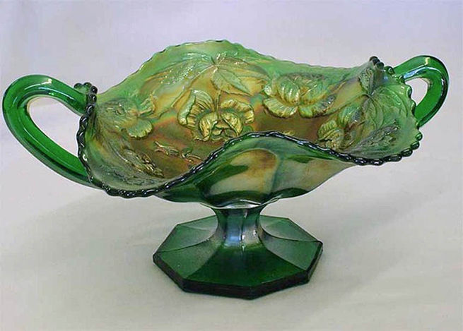 Wreath of Roses 2 handled bonbon, green