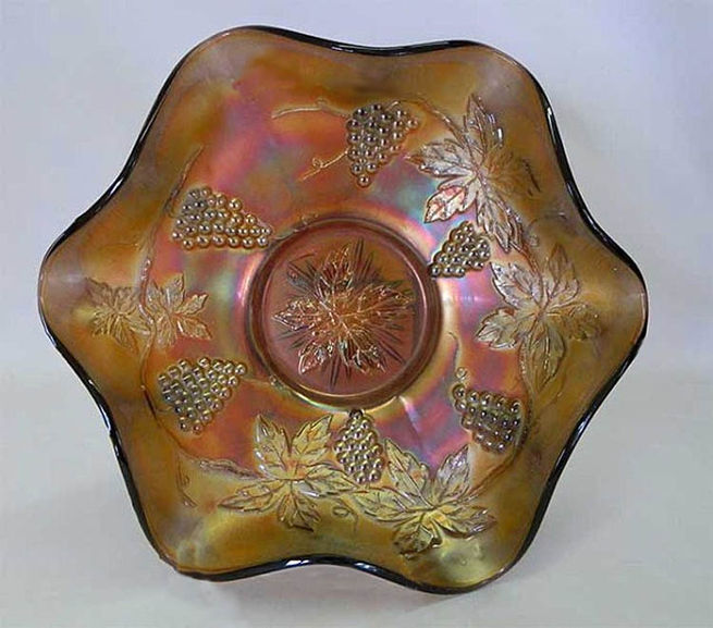 Vintage10" ruffled bowl amethyst