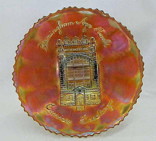 FENTON, Birmingham Age Herald 1911, 9" plate - amethyst