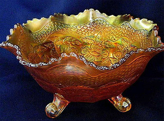Two Flowers, large deep ruffled ftd (orange) bowl, marigold