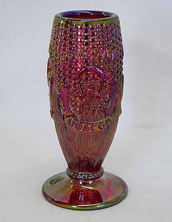 1978 HOACGA Good Luck Corn vase, red