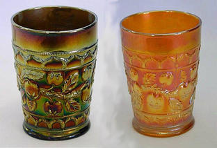 Apple Tree tumbler, blue and marigold