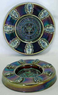 Beetle Ashtray, blue. Cristalerias Rigolleau, Argentina