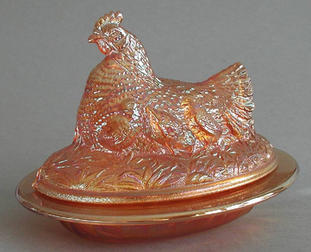 Covered Hen (with rock), marigold