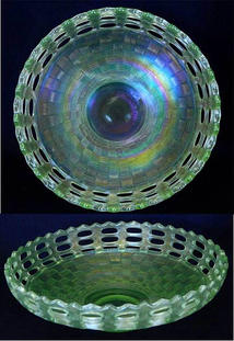 Open Edge basket, three row, IC shape, ice green