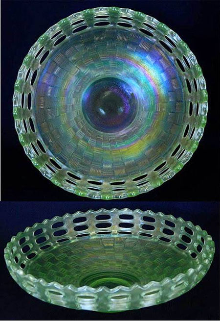 Open Edge basket, three row, IC shape, ice green