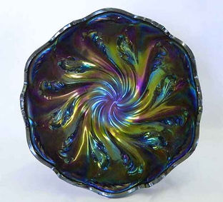 Acanthus deep round bowl, purple