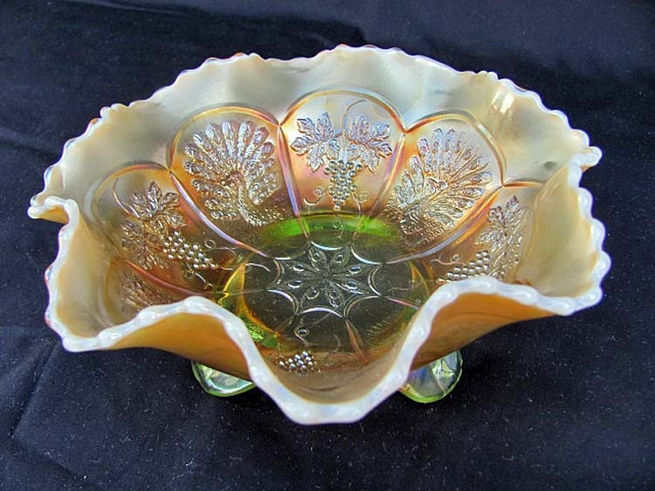 Peacock and Grape, lime green opal