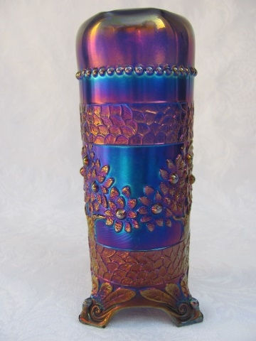 Orange Tree hatpin holder, electric blue