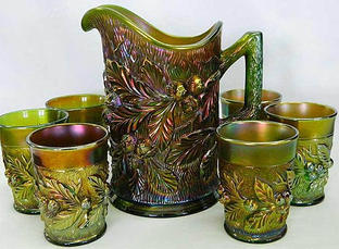 Acorn Burrs 7pc water set, green