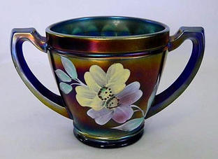 (Enameled) Apple Blossom sugar, blue, Northwood