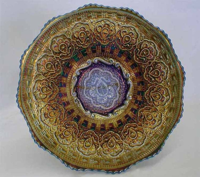 Persian Medallion chop plate - blue
