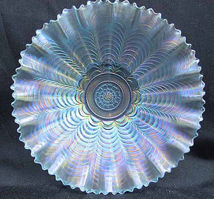 Nippon 8 3/4" PCE bowl with ribbed exterior, ice blue