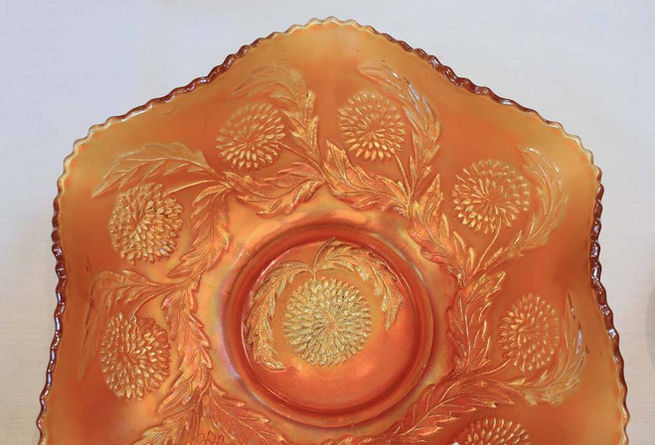 Ten mums ruffled bowl, marigold