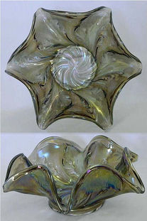 Acanthus ruffled bowl, smoke