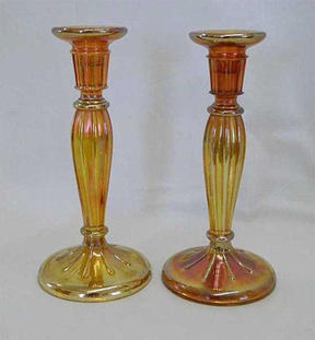#232 8 1/2" candlesticks - marigold