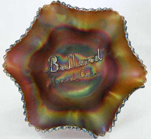 Ballard Merced, Cal., ruffled bowl, amethyst