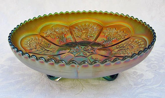 Peacock and Grape spatula ftd. I.C. 8"bowl, green