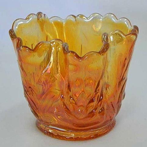 Waterlily and Cattails LARGE toothpick holder, marigold