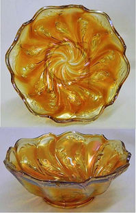 Acanthus deep round bowl, marigold