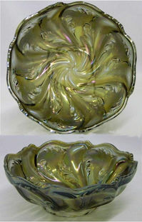 Acanthus deep round bowl, smoke