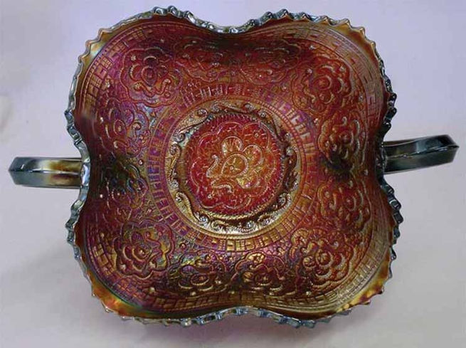 Persian Medallion ruffled bonbon - red