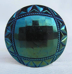 Border Path (or Squares and Triangles) button made into a hatpin
