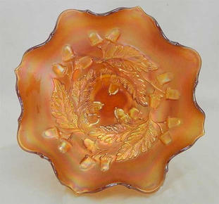 Acorn 7" ruffled bowl, marigold