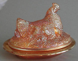 Covered Hen (with rock), marigold