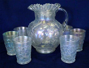 Apple Tree 7 pc water set, white