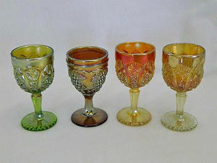 Octagon in lime green & marigold, golden harvest in amethyst