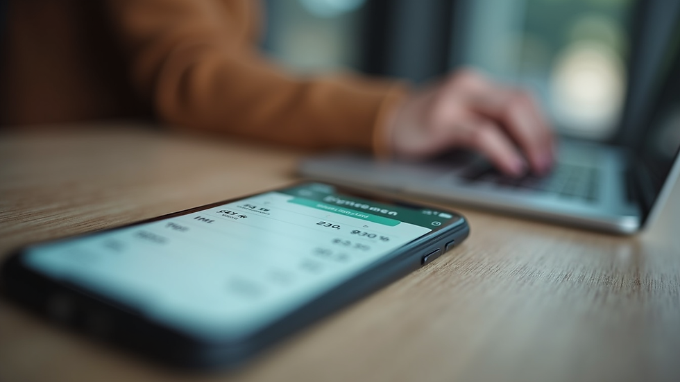Close-up view of a smartphone showing an expense tracking app