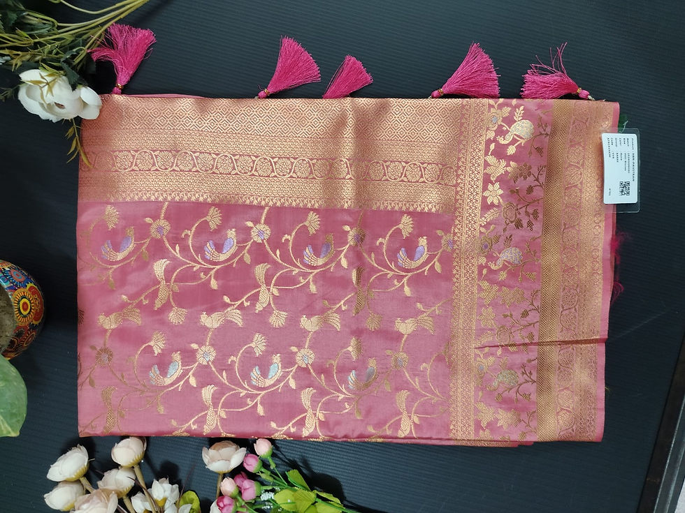 Thumbnail: Lavender Banarasi Silk Saree