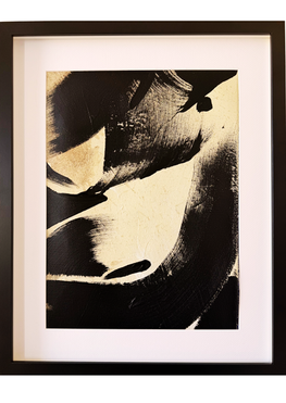 toile artistique noire, crème et sépia encadrée