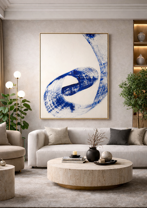 toile accroché dans un salon