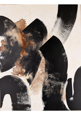 toile artistique noire, crème et sépia