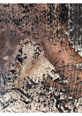 toile artistique noire, crème et sépia